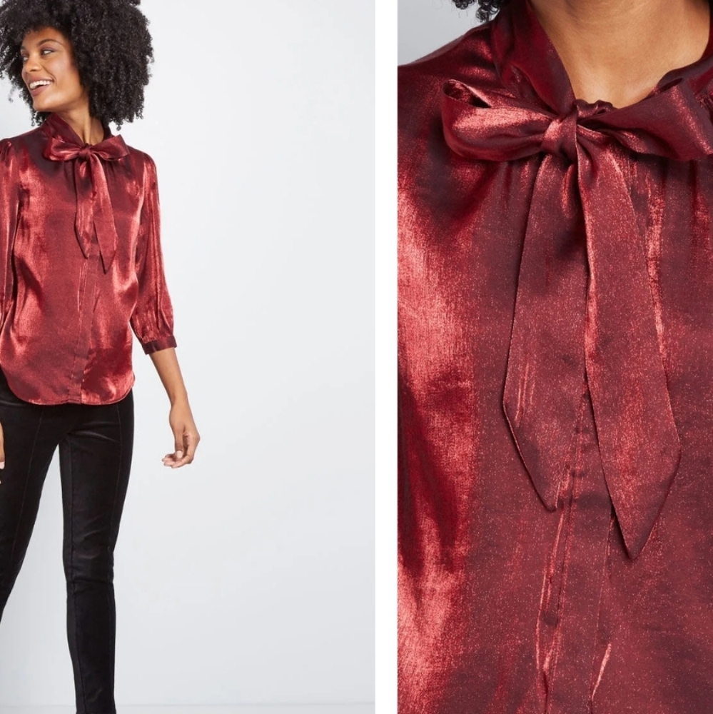 ModCloth Blouse Small Burgundy
